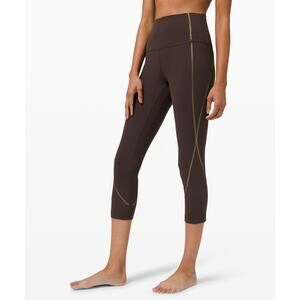 Lululemon 'Align' Black Nylon High-Rise Crop 21 Pant Size 2